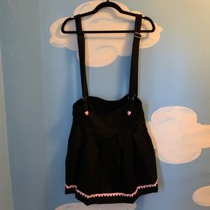 Sugar thrillz new black skirt with suspenders